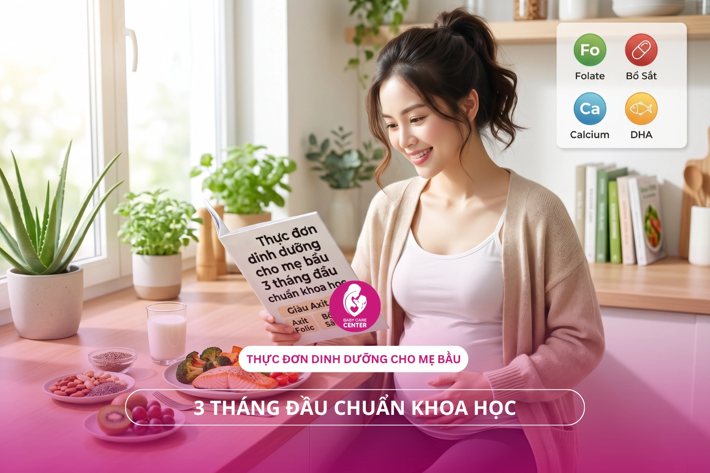 Thực đơn dinh dưỡng cho mẹ bầu 3 tháng đầu chuẩn khoa học