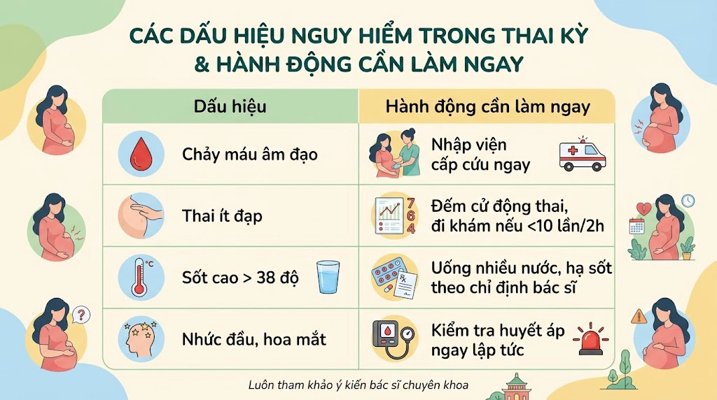 Cảnh báo dấu hiệu nguy hiểm cho mẹ bầu.