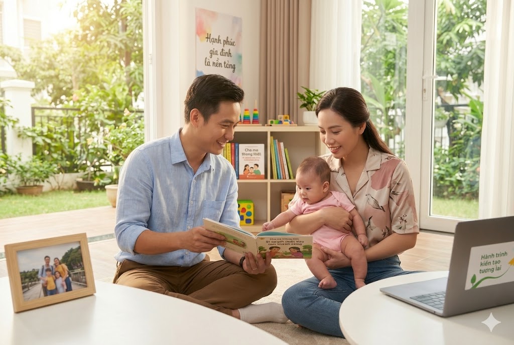 Vai trò đặc biệt quan trọng của bố mẹ trong giáo dục con.