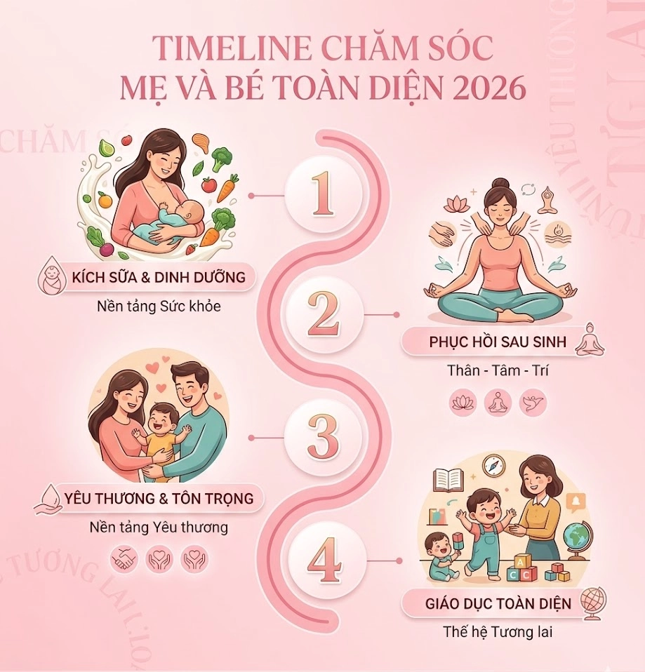 Các bước kích sữa hiệu quả và bí quyết chăm sóc mẹ bé toàn diện 2026