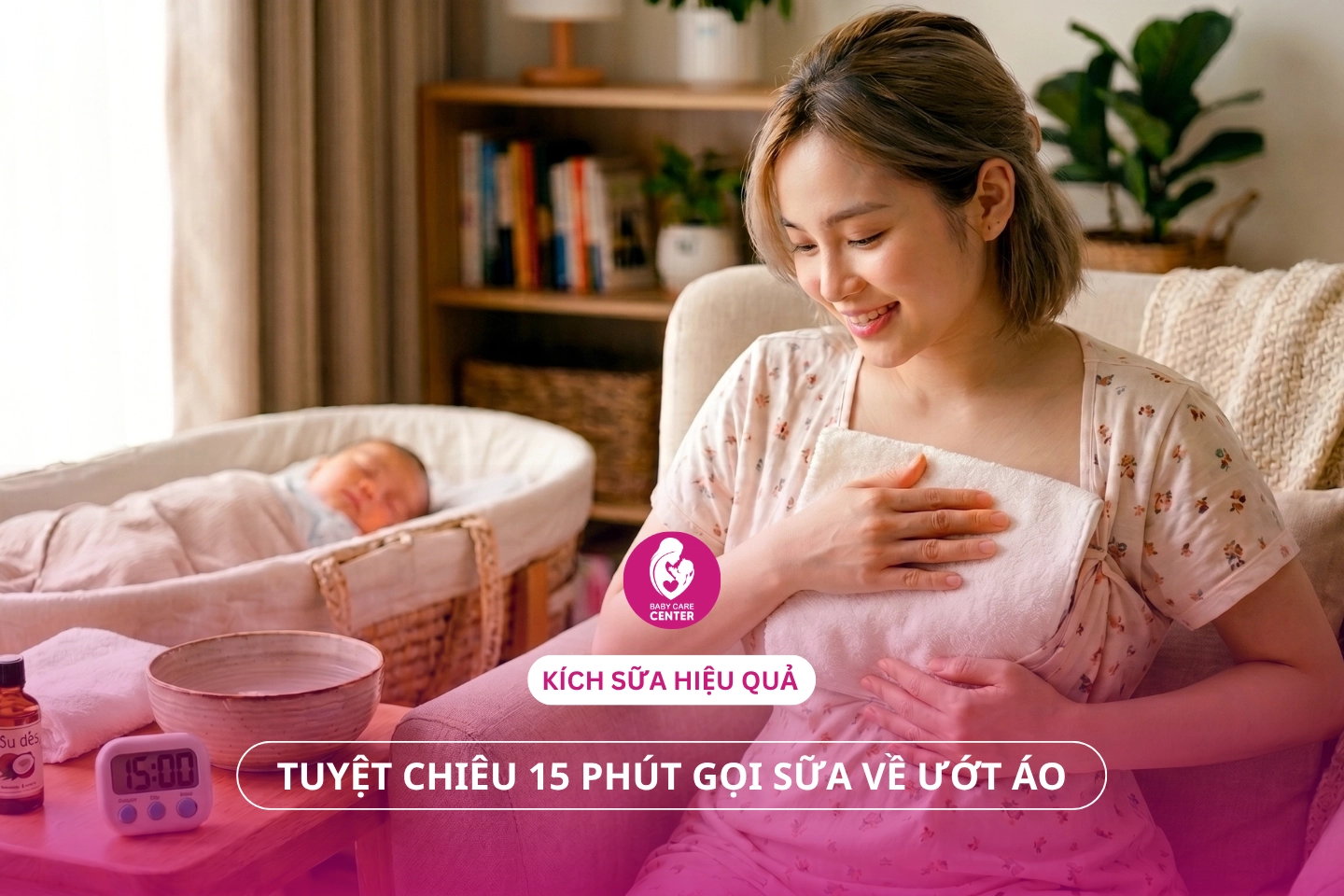 Kích sữa hiệu quả: Tuyệt chiêu 15 phút gọi sữa về ướt áo