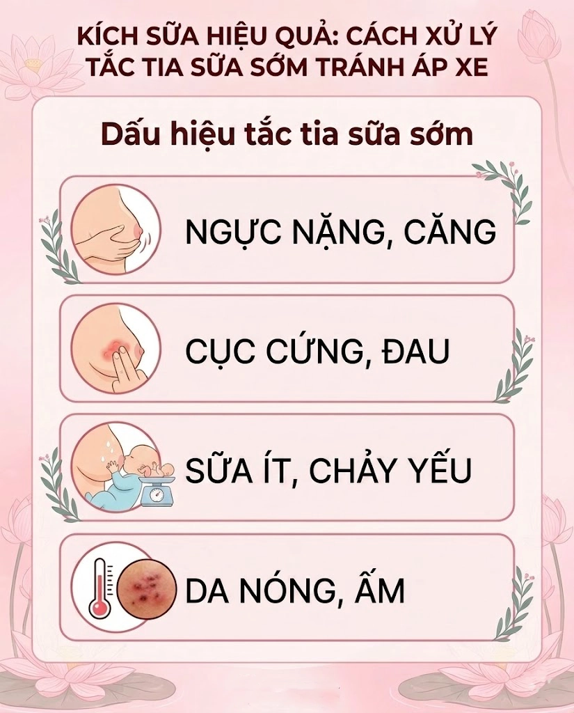 Kích sữa: Dấu hiệu tắc tia sữa sớm mẹ tuyệt đối không nên bỏ qua.